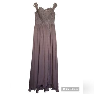 NWT Loyeloy Bridesmaid Mother of Bride Dusty Mauve Lace & Chiffon Dress …